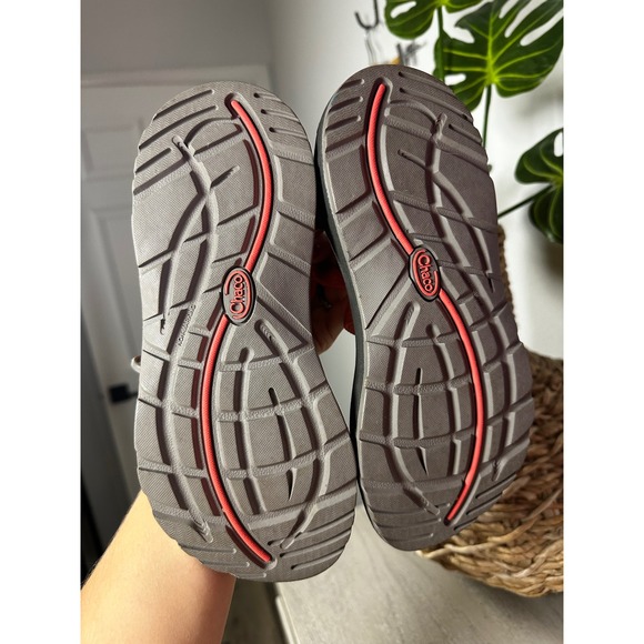 Chaco Women's Red Orange Adjustable Strap Outdoor Hiking Sport Sandals Size 8 - Picture 4 of 6
